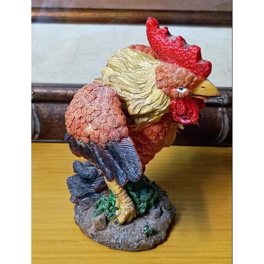 Vintage Style Resin Rooster Figurine Farmhouse Kitchen Decor Multi-Color 4.5" - Picture 1 of 6